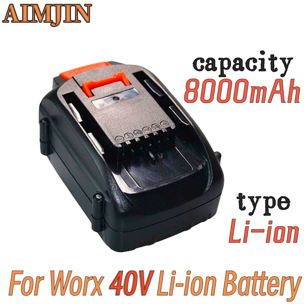 

40V WA3580 Lithium Battery for Worx 40V 8.0Ah Battery WG180 WG280 WG380 WG580 Replacement For Worx 40V Lithium Battery