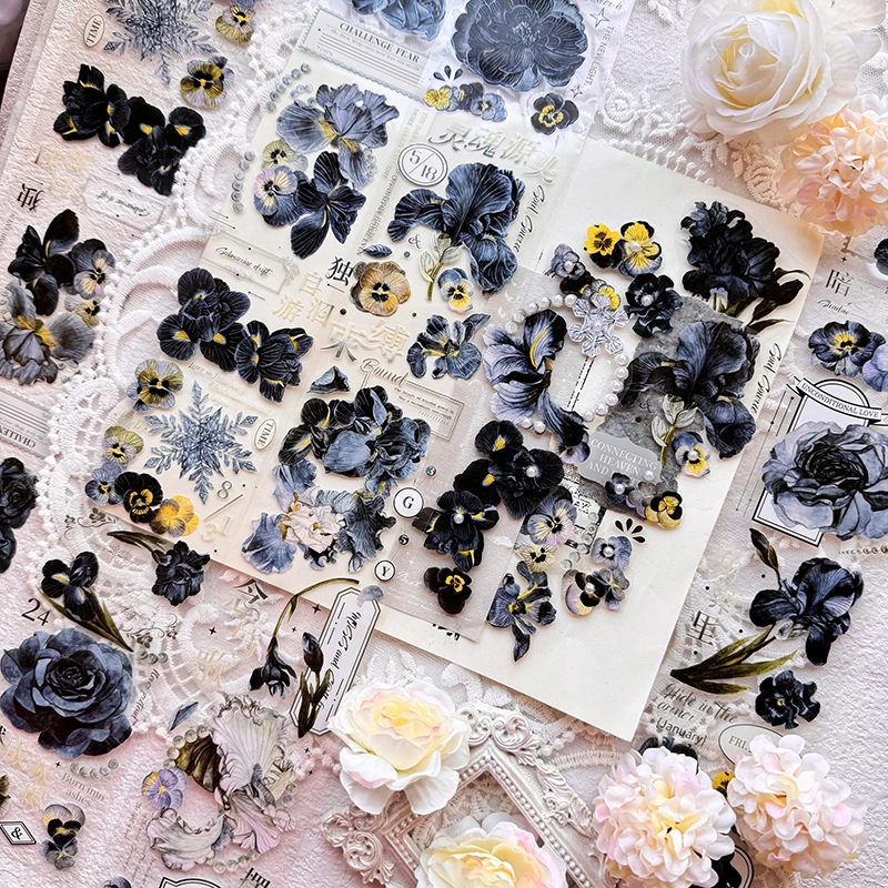 60 مللي متر * 6 متر خمر زهرة القزحية المشهد PET الشريط الإبداعية لتقوم بها بنفسك مجلة المواد الكولاج سجل القصاصات القرطاسية #5