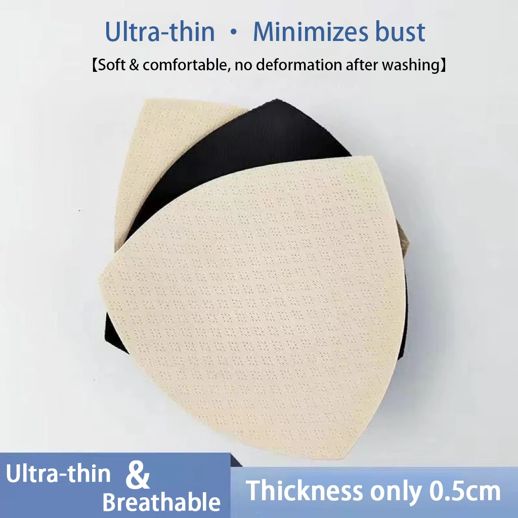 Ultra-Thin Breast Pad Inserts, Beautiful Back Bra, Anti-Bump Triangular Latex Replacement Pads, Sports Bra Breast Pads, Sponge Pads