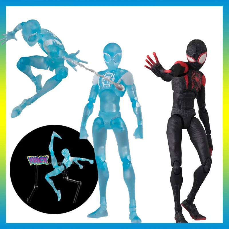 Anime Invisible Spider Man Miles Morales Action Figures Transparent Spiderman Movable Figurines Statues Model Doll Collectibles