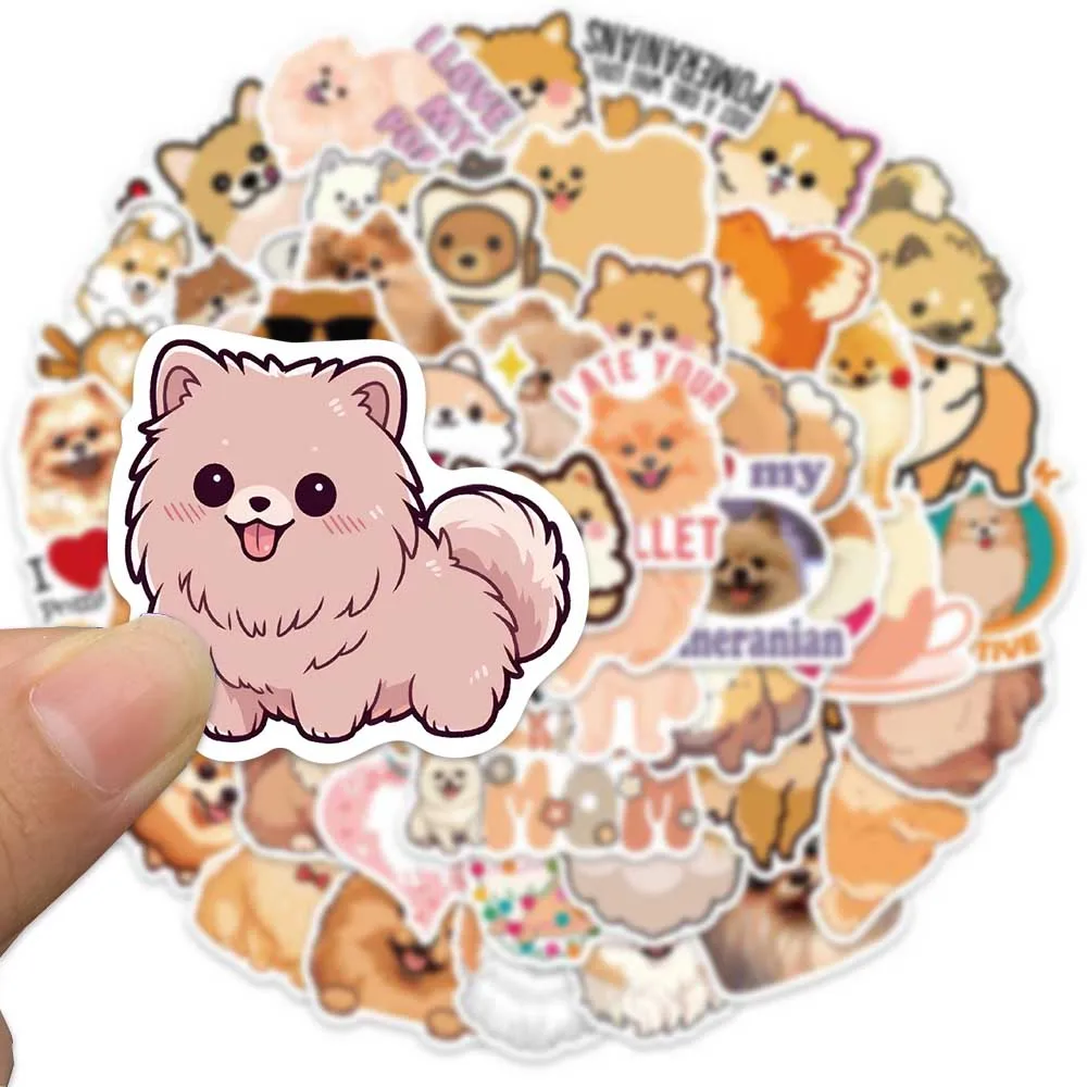 50 Stuks Schattige Pomeranian Hond Sticker Damon Graffiti Stickers Voor Laptop Bagage Telefoon Shell Plakboek Koelkast Prachtige Stickers