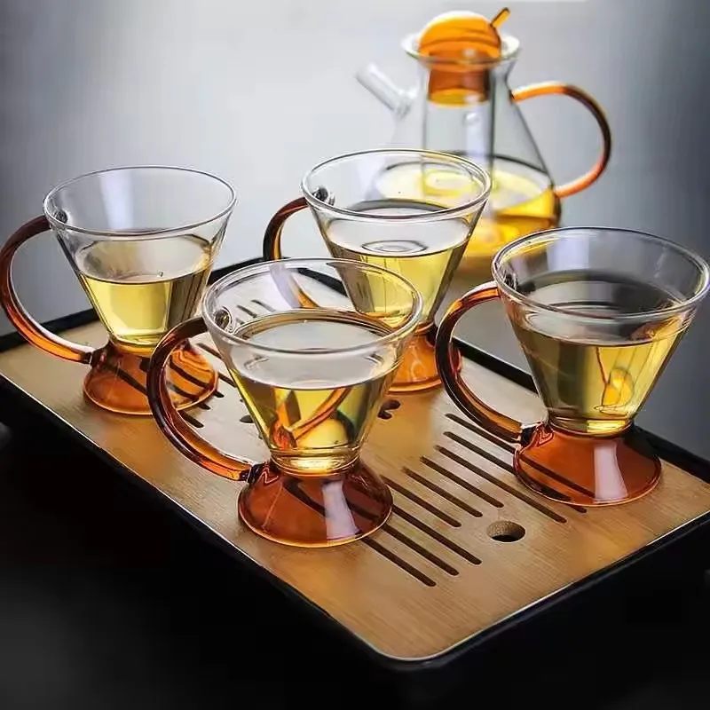 Heat-resistant Glass Teapot Coffee Milk Tea Cup Flower Puer Tea Kettle with Filter Creative Chinese Kung Fu Tea Set Coffee Pot