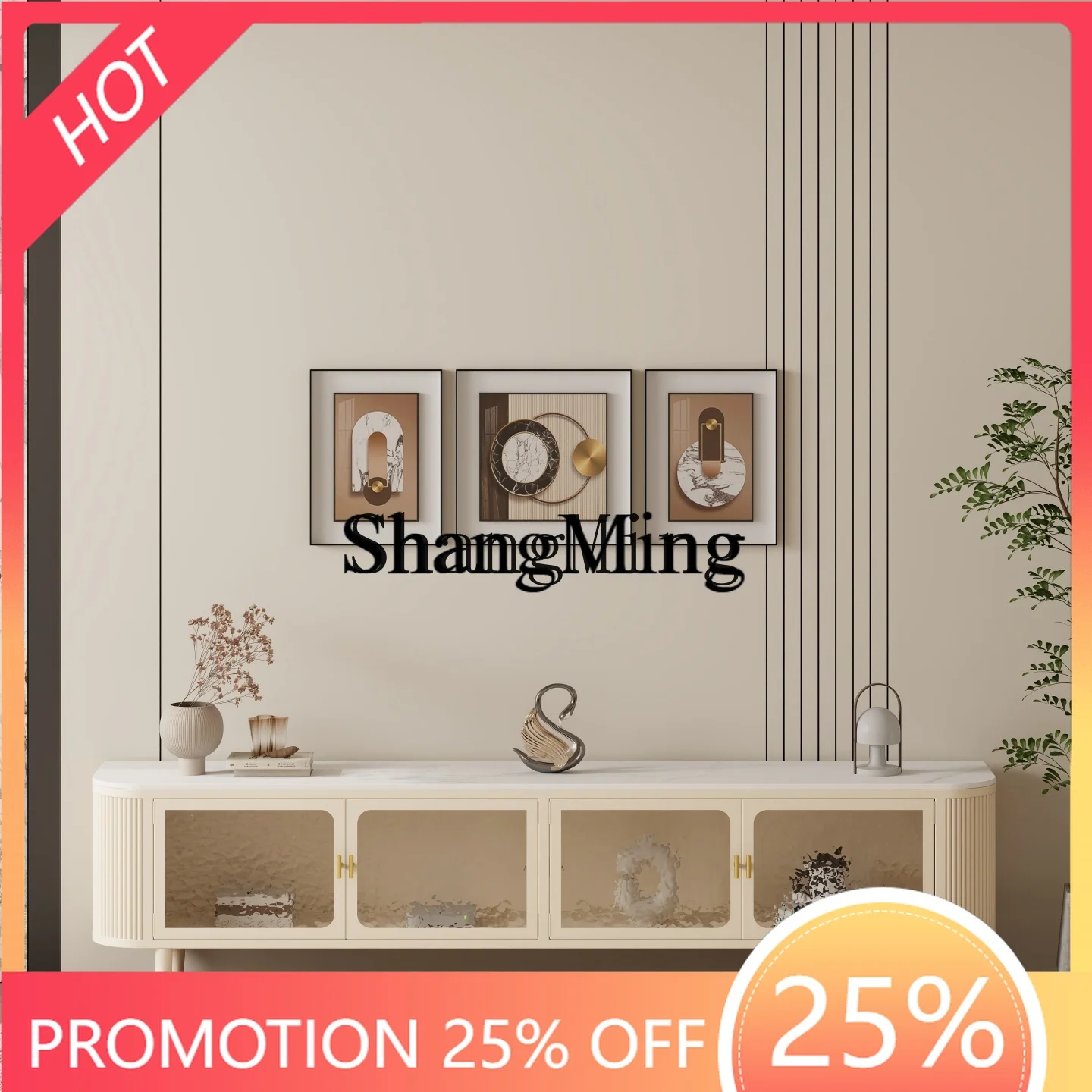 

CL luxury TV cabinet living room household small apartment floor TV cabinet glass cabinet metal