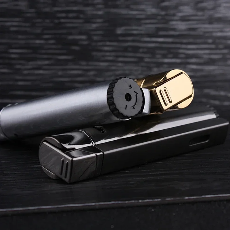 Metal Jet Welding Torch Lighters Butane Gas Turbo Windproof Lighters Cigar Cigarette Lighters Men\'s Gifts Outdoor Ignition Tools