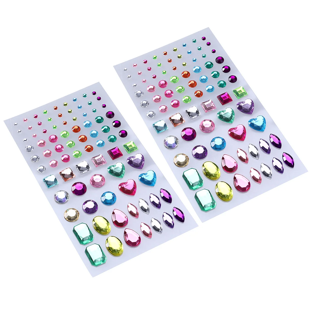 ملصقات حجر الراين ذاتية اللصق بألوان متنوعة وأشكال مختلفة للحرف اليدوية وسجلات القصاصات والهواتف والهدايا والكريستال اللامع