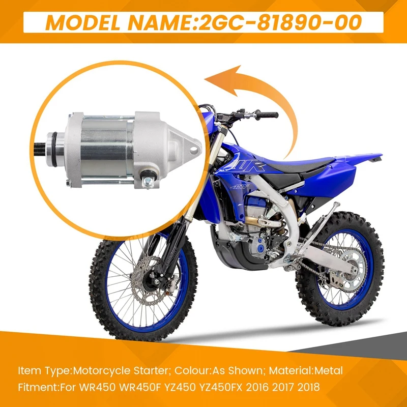 

Двигатель стартера мотоцикла 2GC-81890-00 для Yamaha WR450 WR450F YZ450 YZ450FX 2016 2017 2018