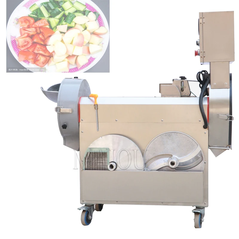 Double Headed Electric Industrial Vegetable Cutter Slicer Multi Functional Vegetable Cutting Machine