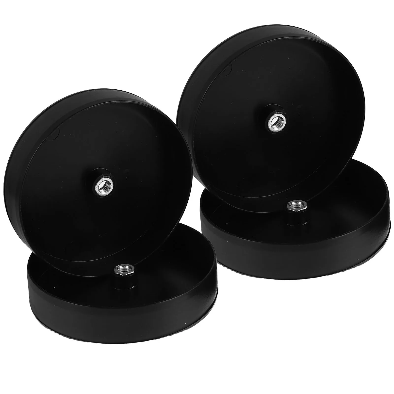 

4Pcs Toilet Brush Holder Base Embedded Nut Black Bathroom Stand Rack Organizer Cleaning Storage Solution