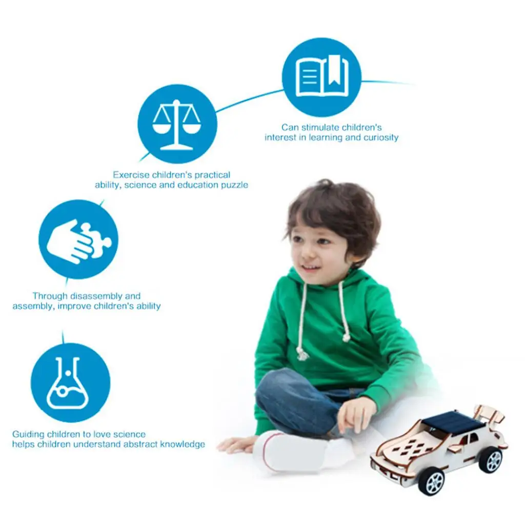 

Wooden Solar Car Model Kits Circuit Engineering Project for Kids Boys Girls