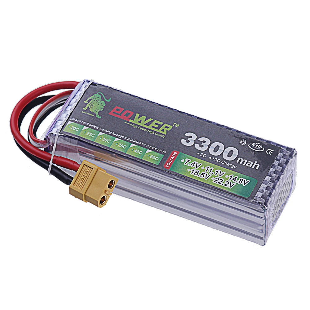 4S 14.8V 40C~60C 1500mAh 2200mAh 2800mAh 3300mAh Lipo Power Battery T/XT60 Plug For RC Car Quadcopter Helicopter Spare Battery