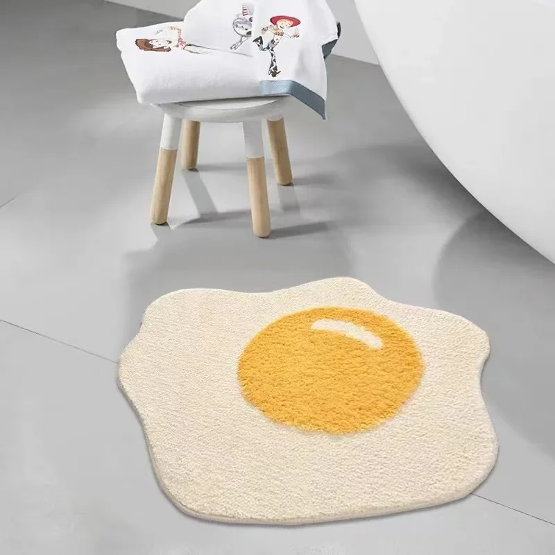 Poached Egg Carpet Anti-slip Floor Mat Ins Nordic Doormat Soft Comfortable Absorbent Living Room Entrance Door Home Decoration