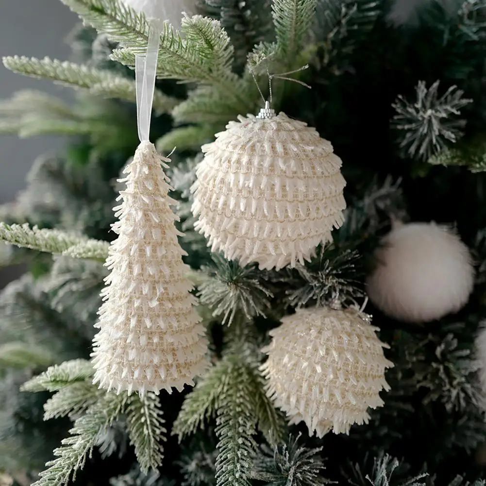 Nice-looking Christmas Ball Easy to Hang Tree Decoration Foam Xmas Tree Ornament Ball Pendant