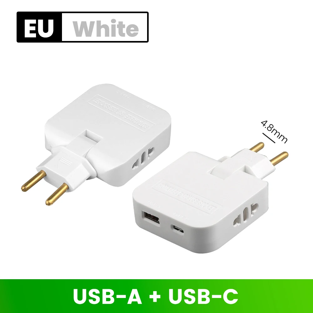 3-in-1 EU/US-Steckdose, Stecker-Adapter, faltbar, USA zu EU, Reise-Adapter, Stromkonverter, KR-Stecker, Steckdose, AC-Steckdose