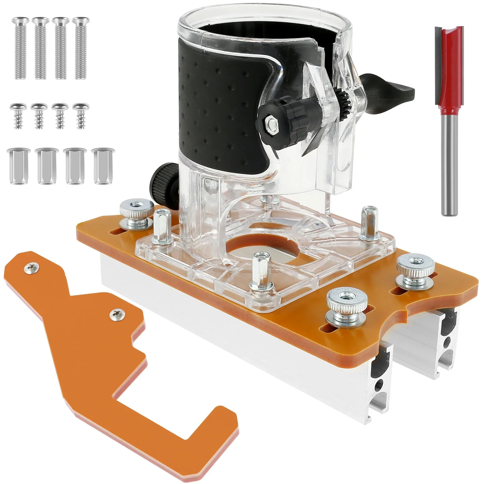 Trimming Machine Slotted Bracket Sturdy 2 in 1 Invisible Fastener Slotting Bracket Stable Wood Router Slotting Locator NEW