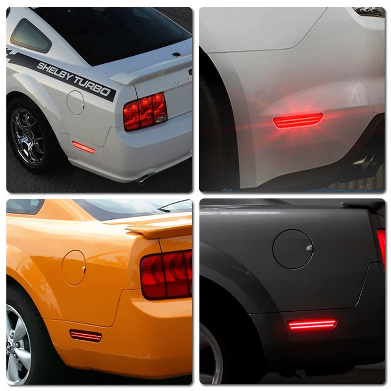 For Ford Mustang 2005 2006 2007 2008 2009 LED Side Fender Marker Reflectors Parking Lamp Red Rear Side Fender Lights