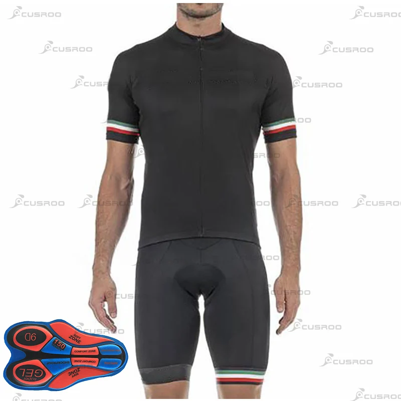 

2023 Black Cycling Clothing Bike Jersey Shorts Set Ropa Bicycling Jersey Short Sleeves BICYCLING Maillot Culotte Wear 9D GEL