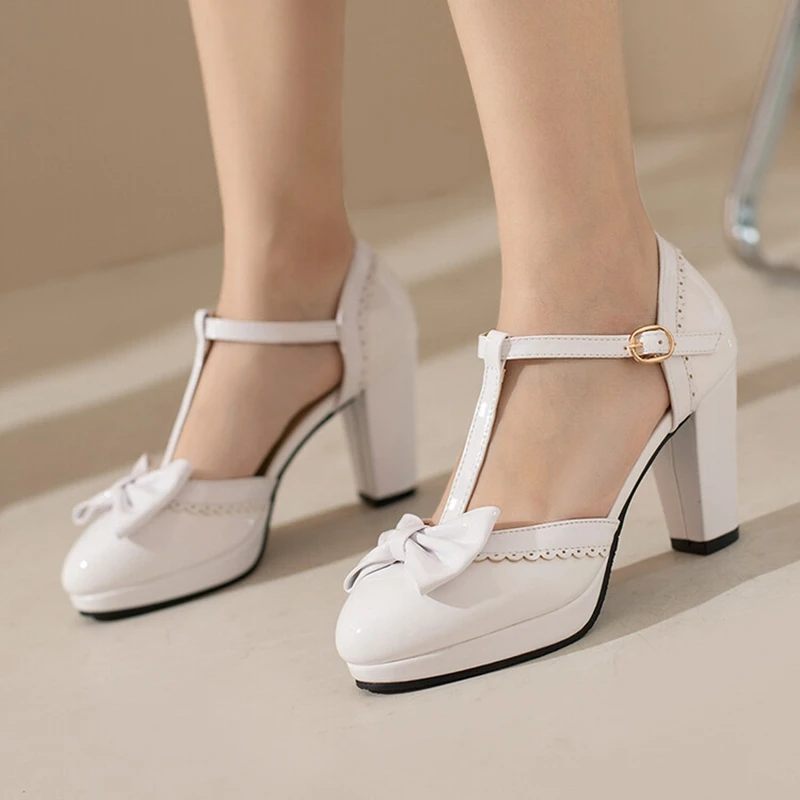 

Size 34 Fashion Pumps Women Round Toe Platform High Heels Sexy Buckle Strap Suede Shoes Woman Pompe Chaussure Femme New 2022