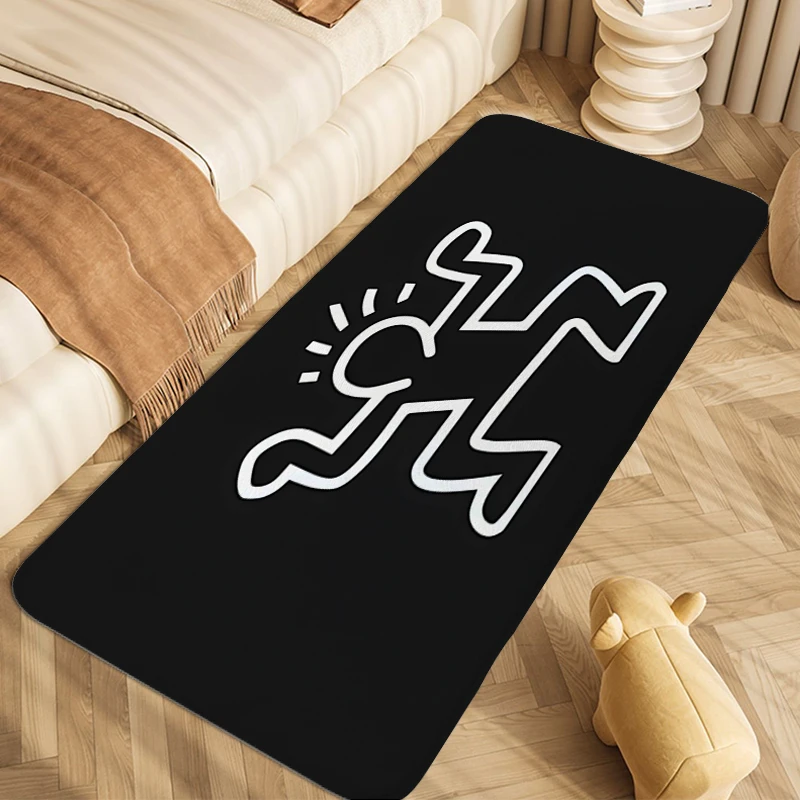 Carpet for Bedroom H-Haring Geometric G-Graffitis Entryway Foot Mat Outdoor Entrance Doormat Custom Bathroom Sleeping Room Rug