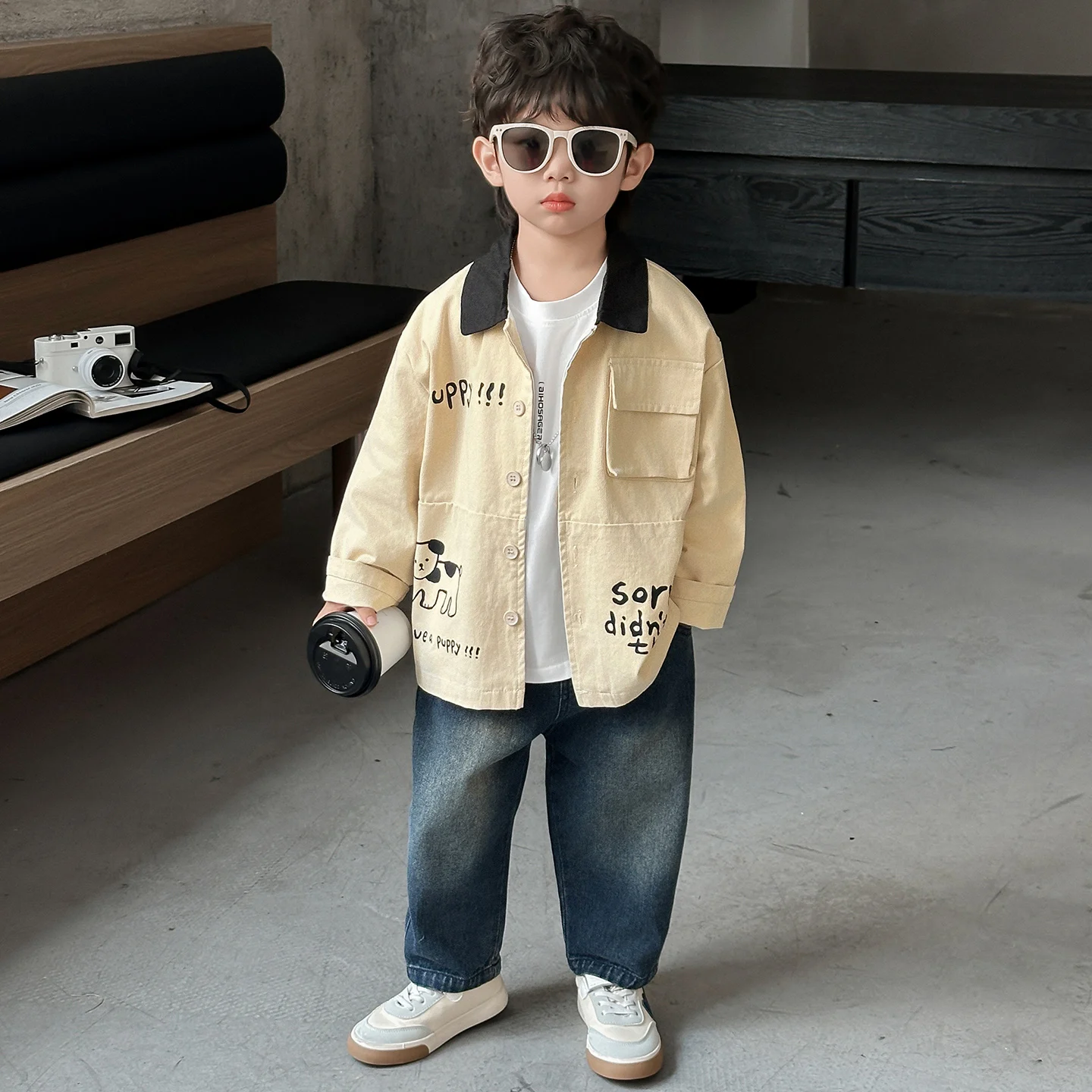 

Демисезонная куртка для мальчиков, детская верхняя одежда, ветровка для малышей, осенняя одежда для мальчиков, стандартный крой, с длинным рукавом