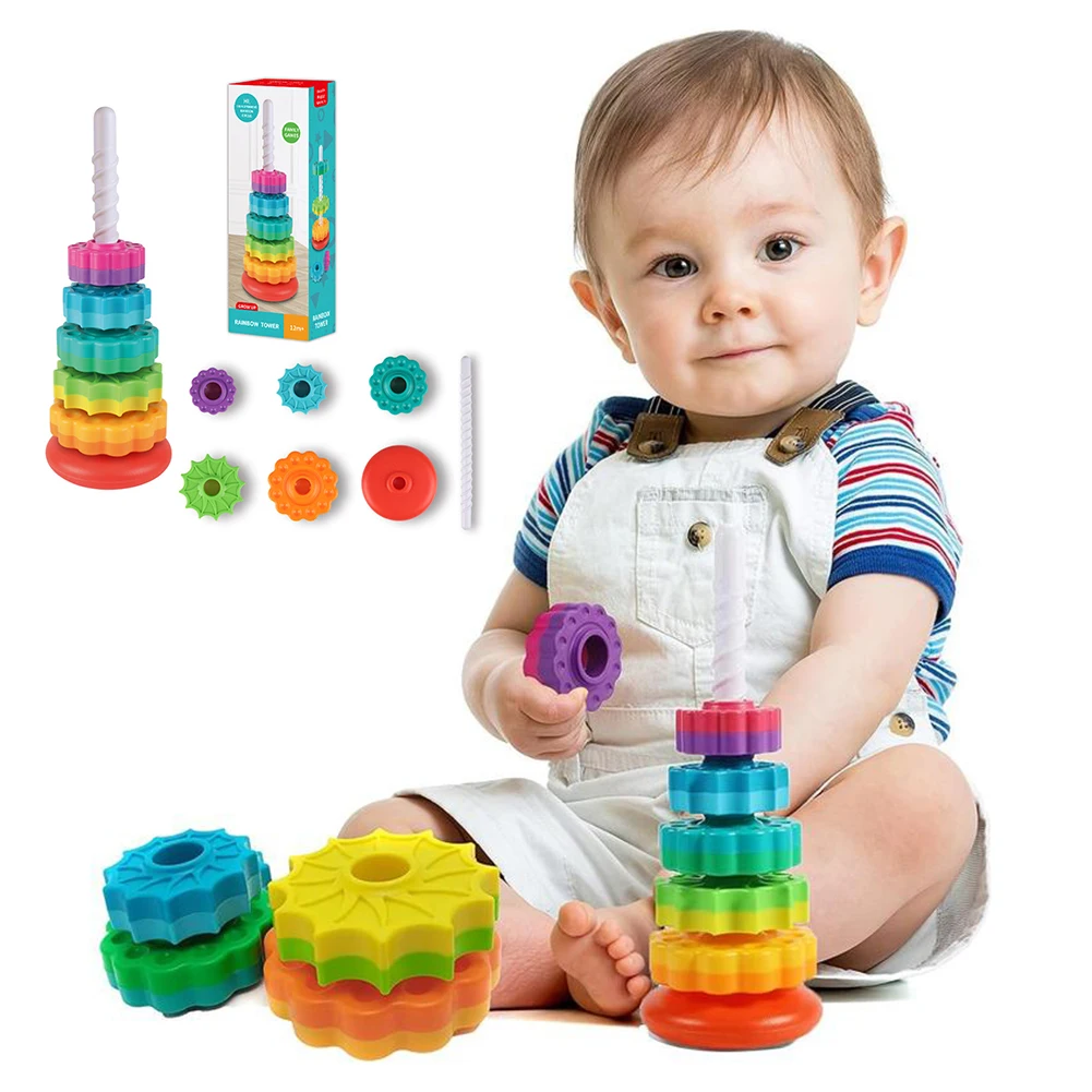 Zabawka Montessori dla maluchów w kształcie tęczy, edukacyjna zabawka sensoryczna, prezent świąteczny dla dzieci na Boże Narodzenie
