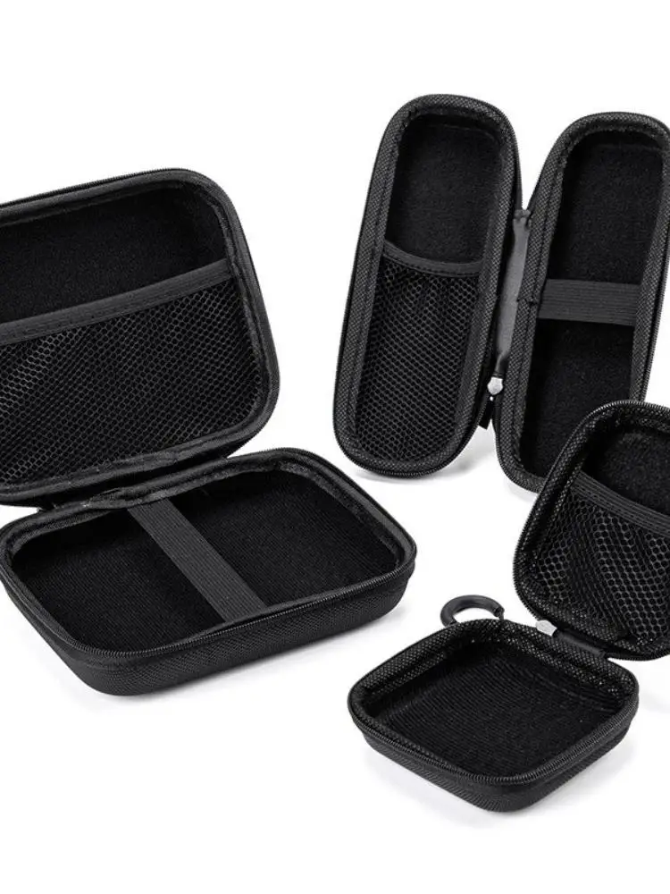 Nowe, sztywne etui z pianki EVA, czarna mini torba, przenośna mała torba, kabel do ładowania — 2