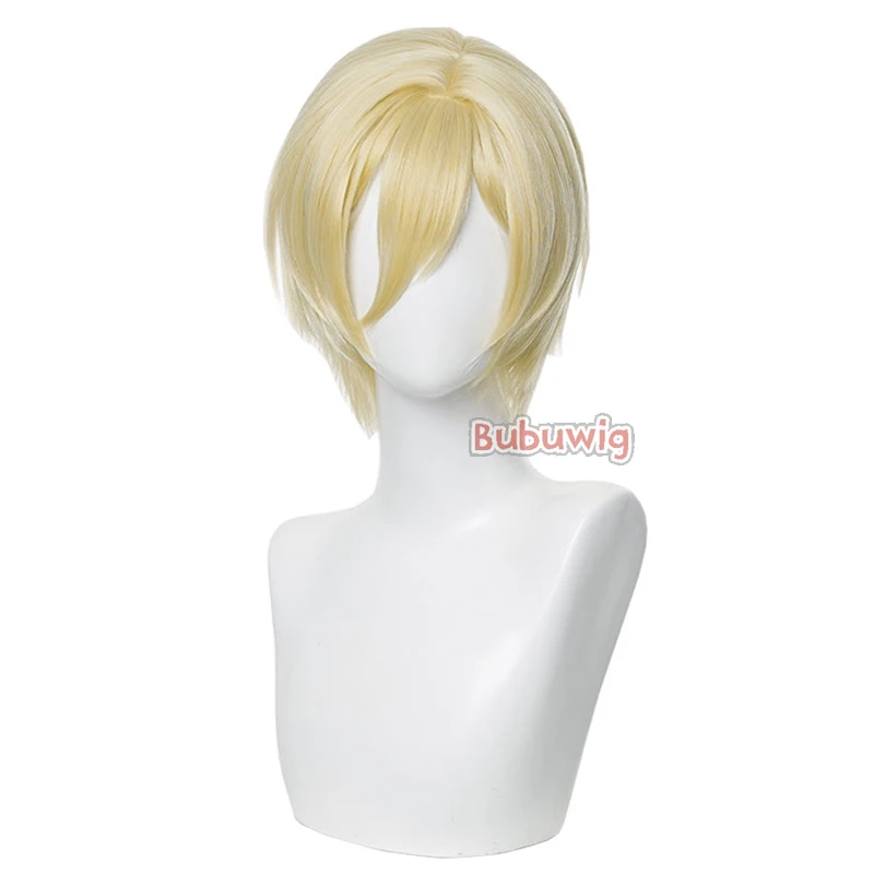 Bubuwig Synthetic Hair Tenshouin Eichi Cosplay Wigs Ensemble Stars Tenshouin Eichi 35cm Long Blonde Party Cos Wig Heat Resistant