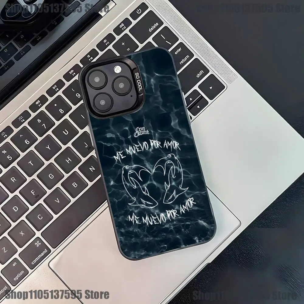 حافظة هاتف Cruz Cafune Me Muevo Con Dios لهاتف iPhone 17,16,15,14,13,12,11,Pro,XS,Max,Plus,Mini,SE4,E غطاء أسود غير لامع مقاوم للصدمات