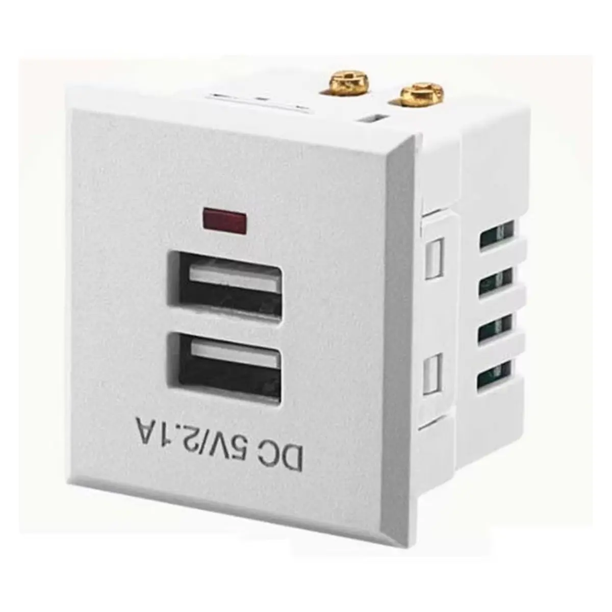 A85P Type-C USB Power Socket QC 2.1A 5V 18W Embedded Recessed Power Socket Square Red Indicator Tablet Socket for PDU UPS
