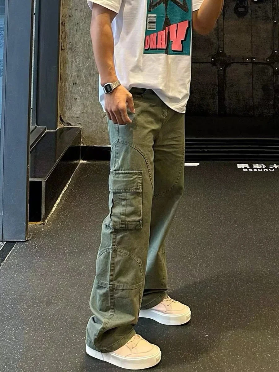 

Повседневные свободные рабочие брюки в стиле милитари, прямые, немнущиеся, для мужчин и женщин, летние, удобные, струящиеся брюки