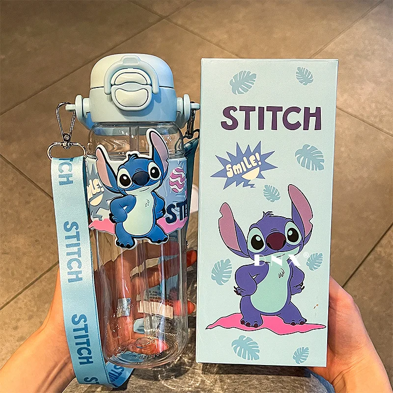 

New Stitch Straw Cup - Chic Tritan Plastic Water Bottle, Large Capacity Dual Drinking Portable Cup for Students