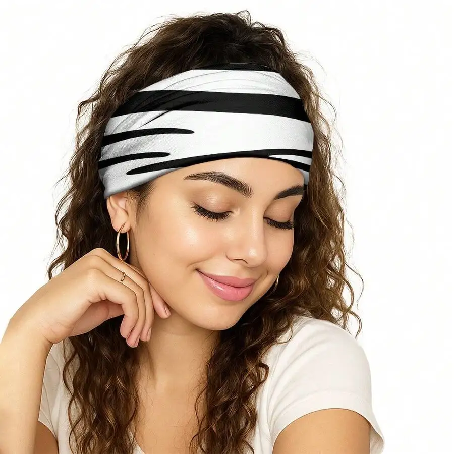

Womens Striped Printed Multi-Use Headband For Sports Yoga Hiking Cycling Outdoor Daily Wear