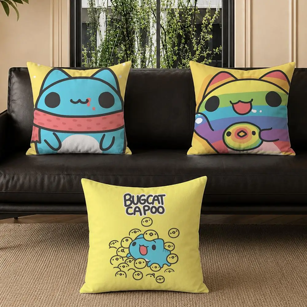 popular Bugcat Capoo Cushion Cover Pillow Short Plush Pillow Modern Minimalist Style for Living Room Bedroom Gift Giving