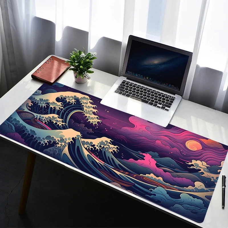 

Mouse Pad PC Non Slip Rubber Anime Mousepad Laptop Gamer Cabinet HD Keyboard Pad Office Computer Gaming Desk Sea Wave Mouse Mat
