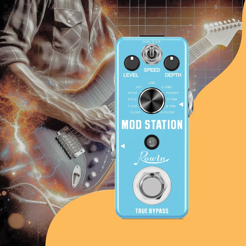 Rowin Mini Digital Modulation Guitar Effects Pedal Mod Station 11 Effects In one Chorus Flanger Phaser JET Tremolo Fliter