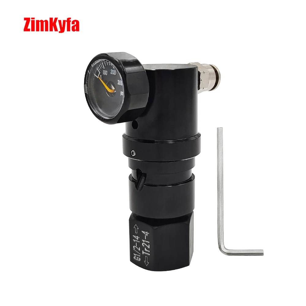 HPA Regultator for Sodastream CO2 Tr21-4 Thread Tank Aquarium Homebrew W/6mm,6.35mm (1/4 Inch) OD Hose Quick Disconnector