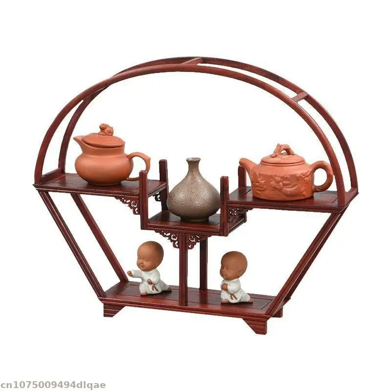 Wooden Decorative Rack Mini Model Sculpture Display Rack Home Decoration Handicraft Display Base Garden Bonsai Vase Storage Rack