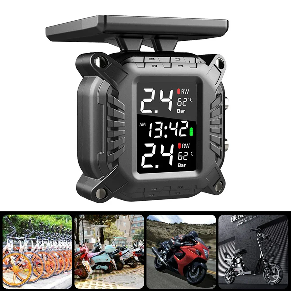 Motorrad TPMS Solar Power Reifendruck Monitor Drahtlose Reifendruck Überwachung System Reifen Temperatur Sensor Alarm System – Detail 17