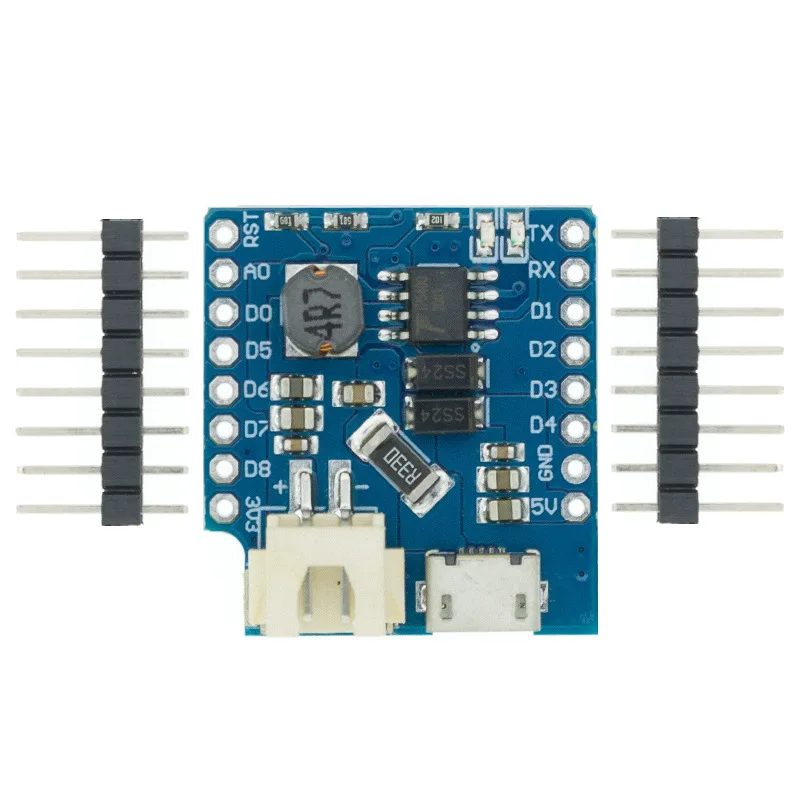 D1 MINI Battery Shield: Charging and Boosting Shield for Mini Single-Cell Lithium Batteries
