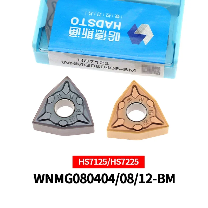 

10 шт. оригинальных твердосплавных плашек HADSTO WNMG080404-BM WNMG080408-BM WNMG080412-BM HS7125 HS7225 для токарной обработки на станках с ЧПУ