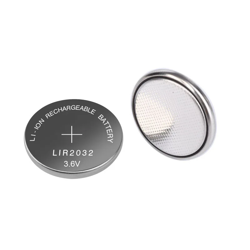 LIR2032 Rechargeable Battery  3.7V 2032 Lithium Ion Battery 45mAh Lithium Cell Coin Batteries