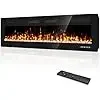 72 inch Ultra Thin Electric Fireplace Inserts and Remote Control & Touch Screen 1500W Fireplace Heater with Timer, Fireplaces