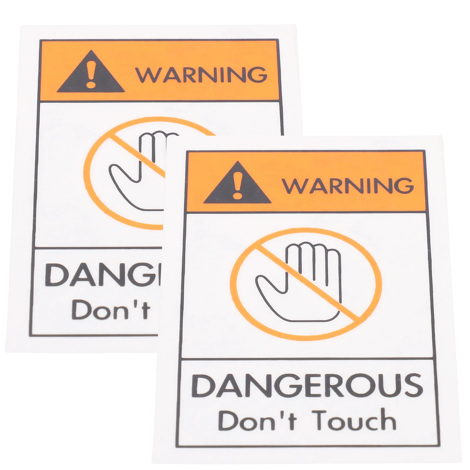 

2Pcs Safety Warning Labels No Touch Full English Device Stickers PVC Decals Peel Stick Caution Danger Signs Notebook