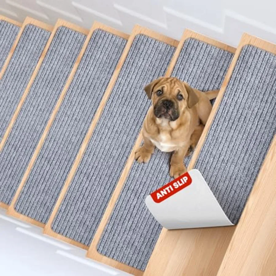 

in Pack NonSlip Carpet Stair Treads NonSkid Safety Rug Slip Resistant Indoor Runner for Elders and Pets with Reusable Adhesive