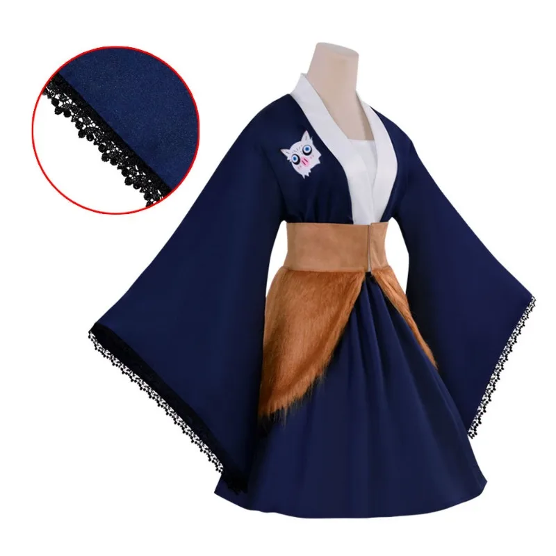 

Demon Slayers Kimono Maid Dresses Kamado Nezuko Cosplay Costume Kimonos Women Lolita Dress Halloween Party Gift