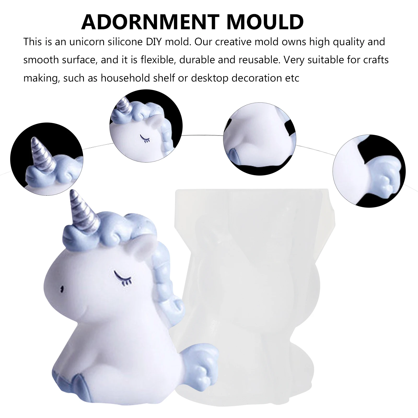 

Unicorn Silicone Mold DIY Mold Adornment Mould Epoxy Mold