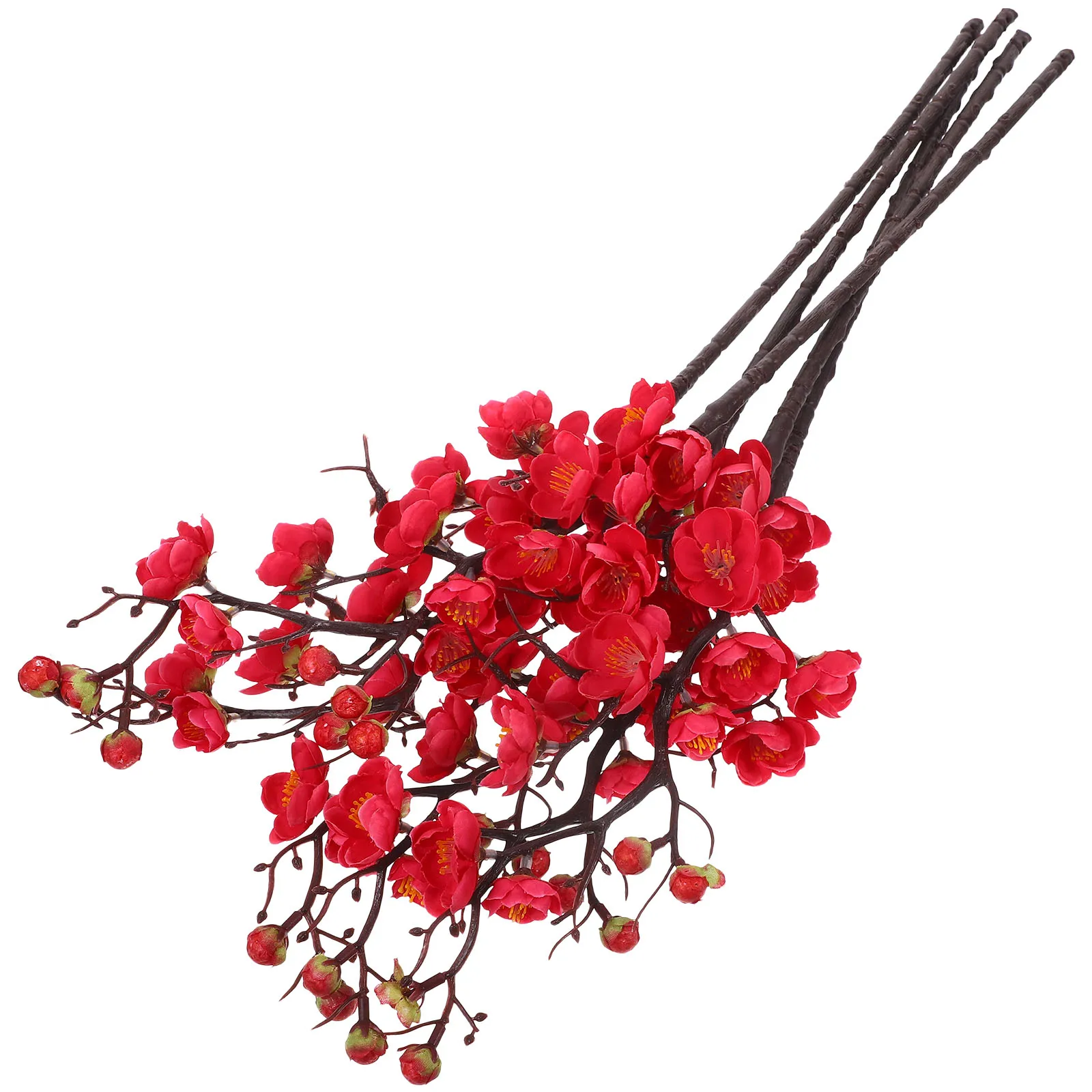 

5 Pcs Bridal Simulated Plum Blossom Decoration Flowers Realistic Fake Simulation