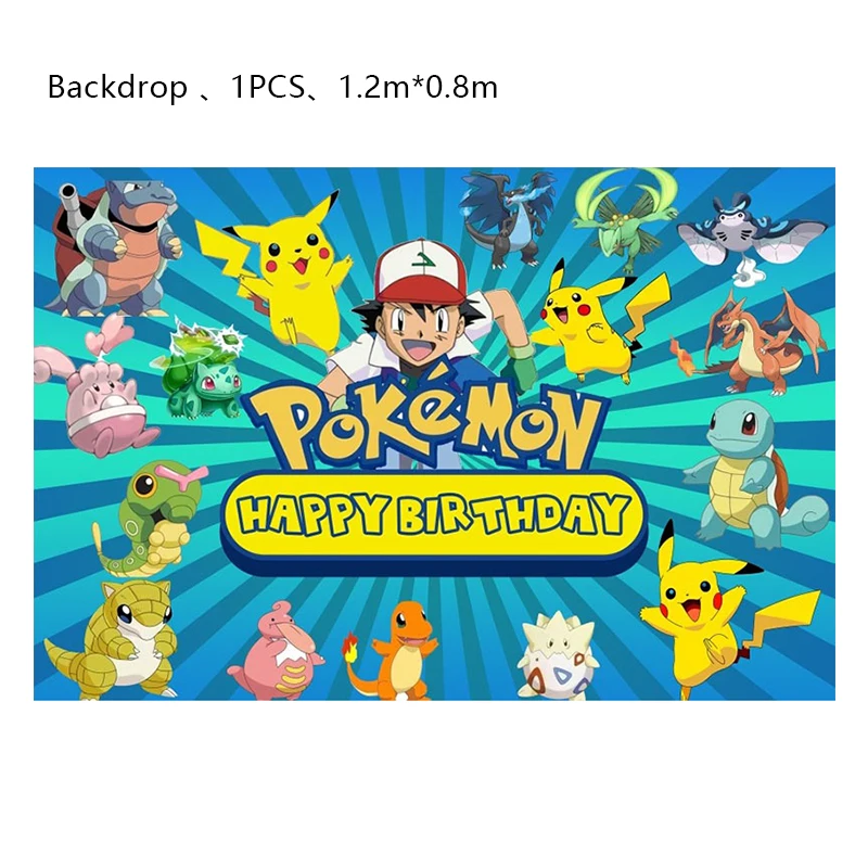 Pokemon Geburtstag Party Dekoration Neue Ligntning Pikachu Ballon Kid Event Liefert Einweg Geschirr Banner Hintergrund Platte