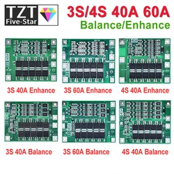 3S/4S 40A 60A Li-ion Lithium Battery Charger Protection Board 18650  BMS For Drill Motor 11.1V 12.6V/14.8V 16.8V Enhance/Balance