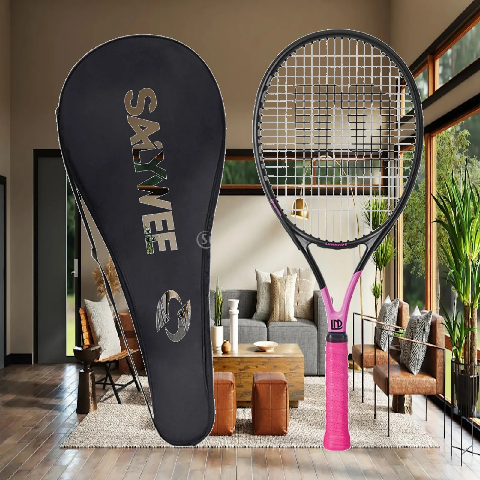 beginner-friendly-tennis-practice-racket-professional-carbon-fiber-racquet-with-storage-bag-for-training-or-sports