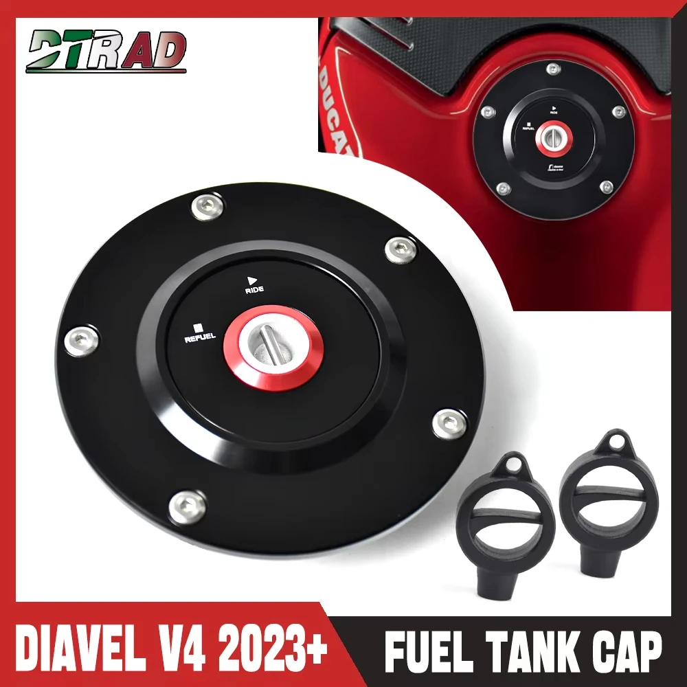 

For DUCATI 1199/899/959/1299 Panigale S R V2 V4 Motorcycle Accessories CNC Fuel Tank Cap With Key Gas Oil Caps Cover Anti-Theft